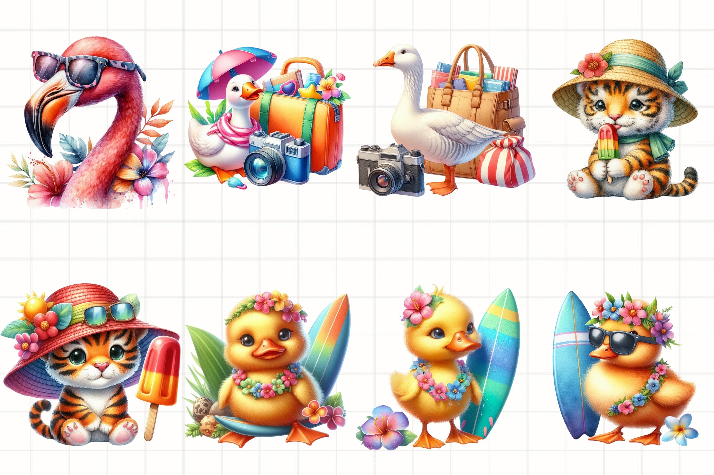 Summer Animals Clipart Bundle - CraftNest - Digital Crafting and Art