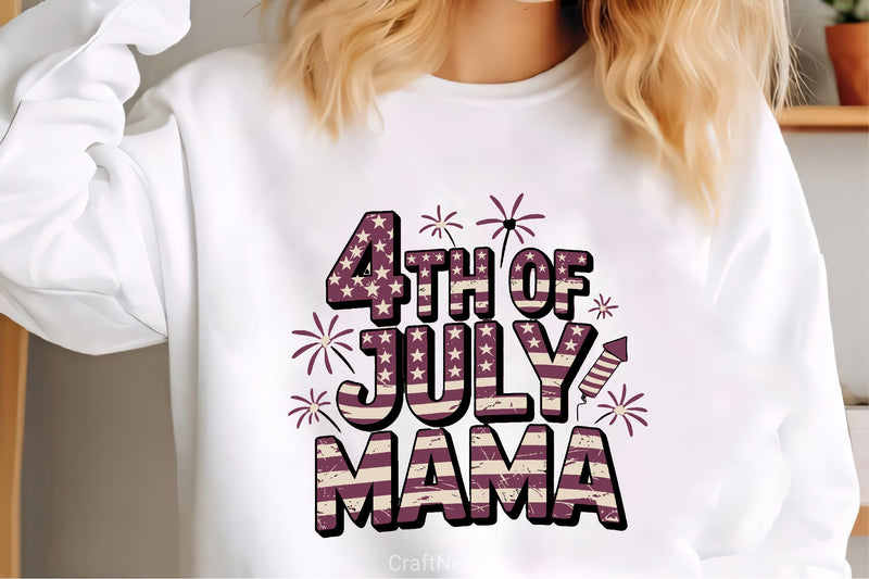 Fourth of July Mama Flag Fireworks Clipart Bundle - CraftNest - Digital Crafting and Art