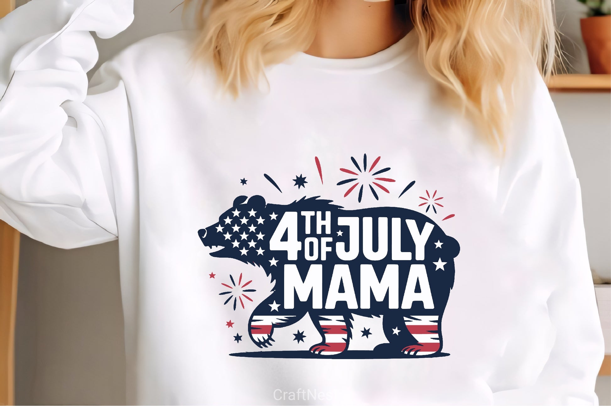 Fourth of July Mama Bear Clipart Bundle - CraftNest - Digital Crafting and Art