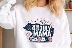 Fourth of July Mama Bear Clipart Bundle - CraftNest - Digital Crafting and Art