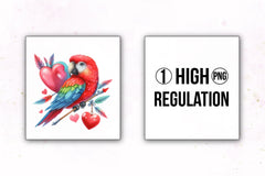 Bird Valentine's Day Clipart Bundle 1 - CraftNest - Digital Crafting and Art