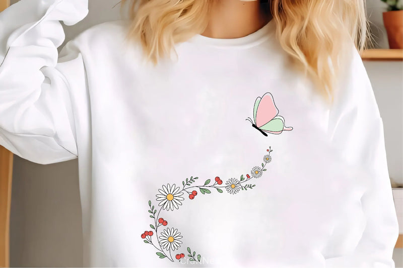 Delicate Floral & Butterfly Clipart Bundle - CraftNest - Digital Crafting and Art