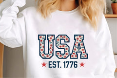 USA Floral Design Patriotic Flag Clipart Bundle - CraftNest - Digital Crafting and Art