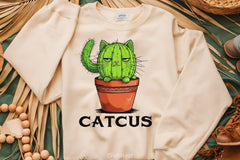Catcus Funny Cactus Cat Clipart Bundle - CraftNest - Digital Crafting and Art