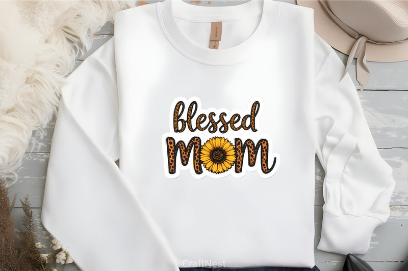 Blessed Mom Sunflower Leopard Clipart Bundle - CraftNest - Digital Crafting and Art