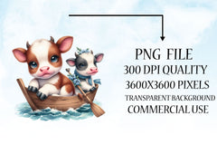 Cute Baby Animals Boat Clipart Bundle 17 - CraftNest - Digital Crafting and Art