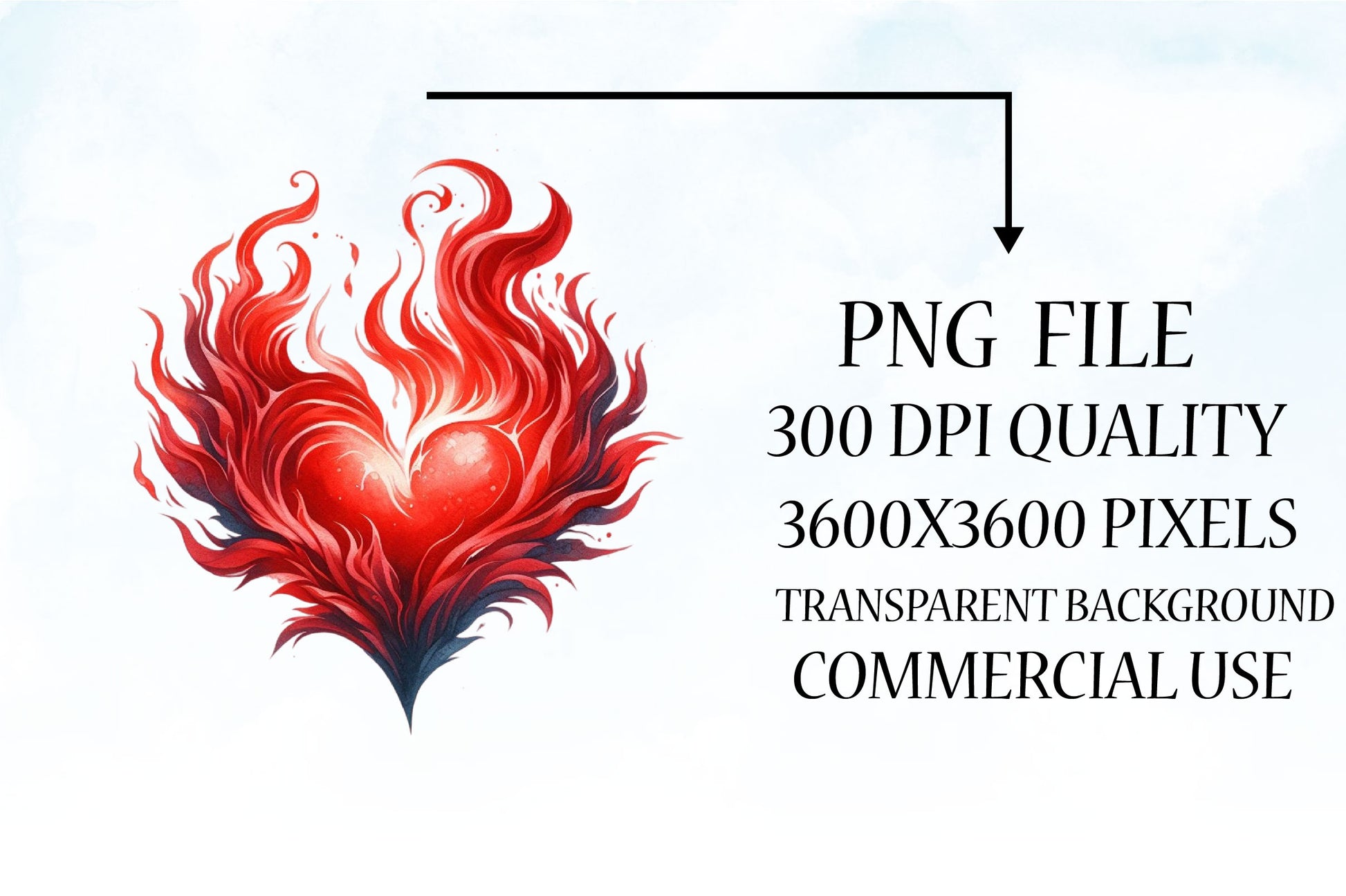 Flaming Heart Clipart Bundle 13 - CraftNest - Digital Crafting and Art