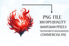 Flaming Heart Clipart Bundle 13 - CraftNest - Digital Crafting and Art