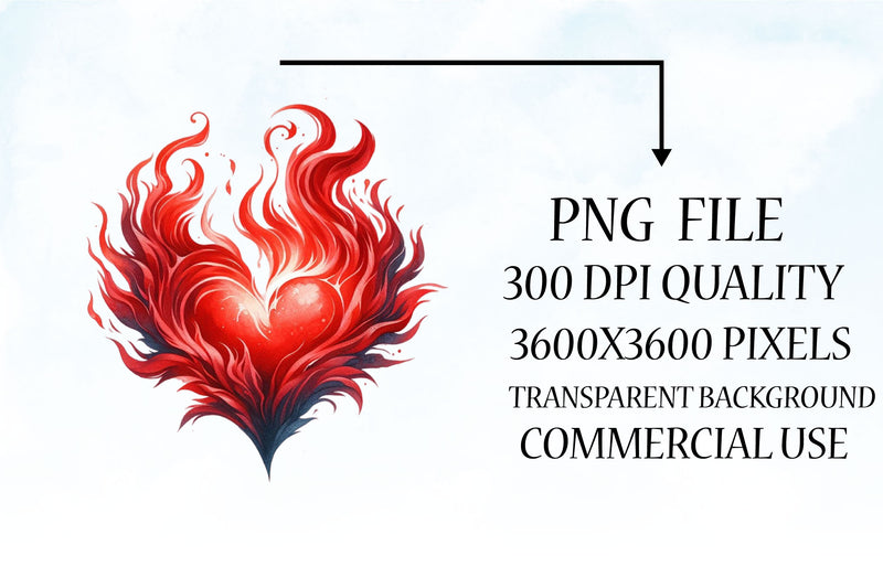 Flaming Heart Clipart Bundle 13 - CraftNest - Digital Crafting and Art