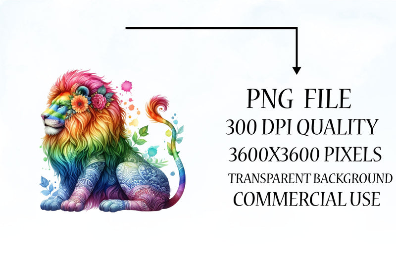 Rainbow Animals Clipart Bundle 6 - CraftNest - Digital Crafting and Art