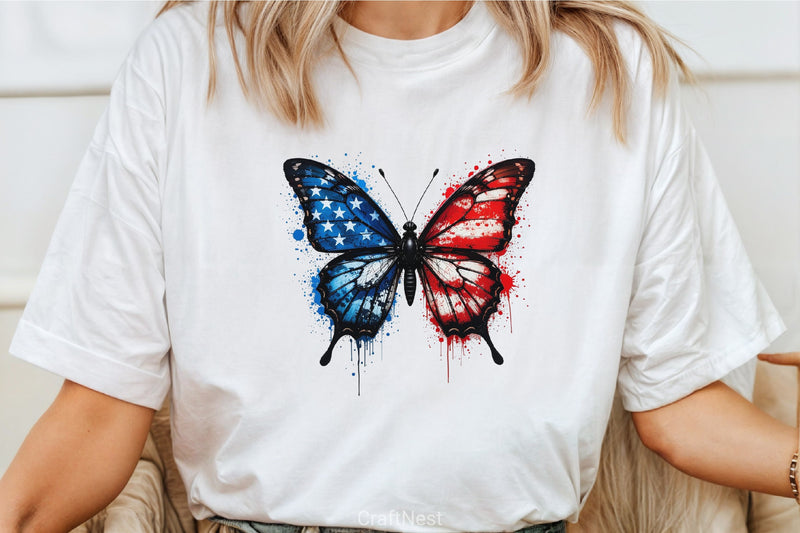 American Flag Butterfly Clipart Bundle - CraftNest - Digital Crafting and Art