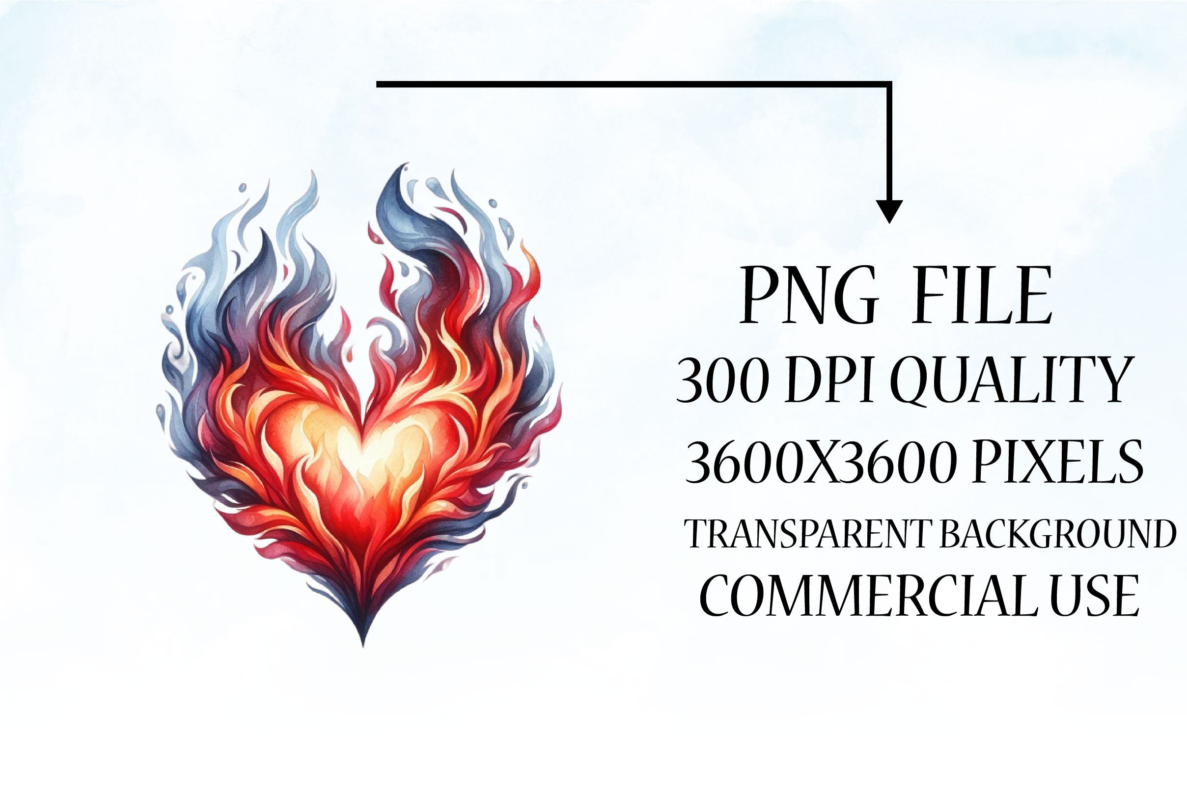 Flaming Heart Clipart Bundle 11 - CraftNest - Digital Crafting and Art