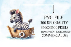 Cute Baby Animals Boat Clipart Bundle 6 - CraftNest - Digital Crafting and Art