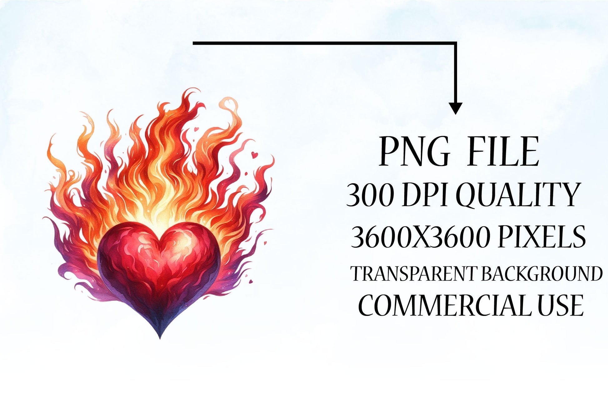 Flaming Heart Clipart Bundle 14 - CraftNest - Digital Crafting and Art