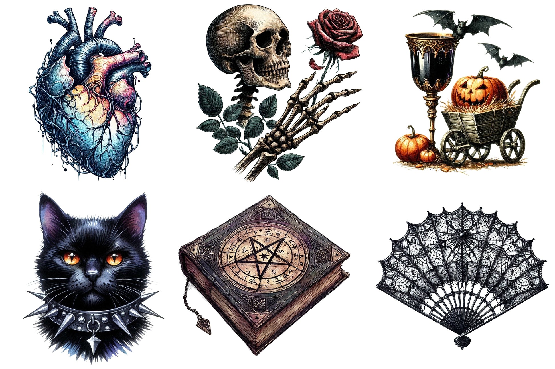 Antique Gothic Halloween Clipart Bundle - CraftNest - Digital Crafting and Art