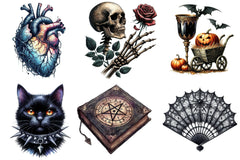 Antique Gothic Halloween Clipart Bundle - CraftNest - Digital Crafting and Art