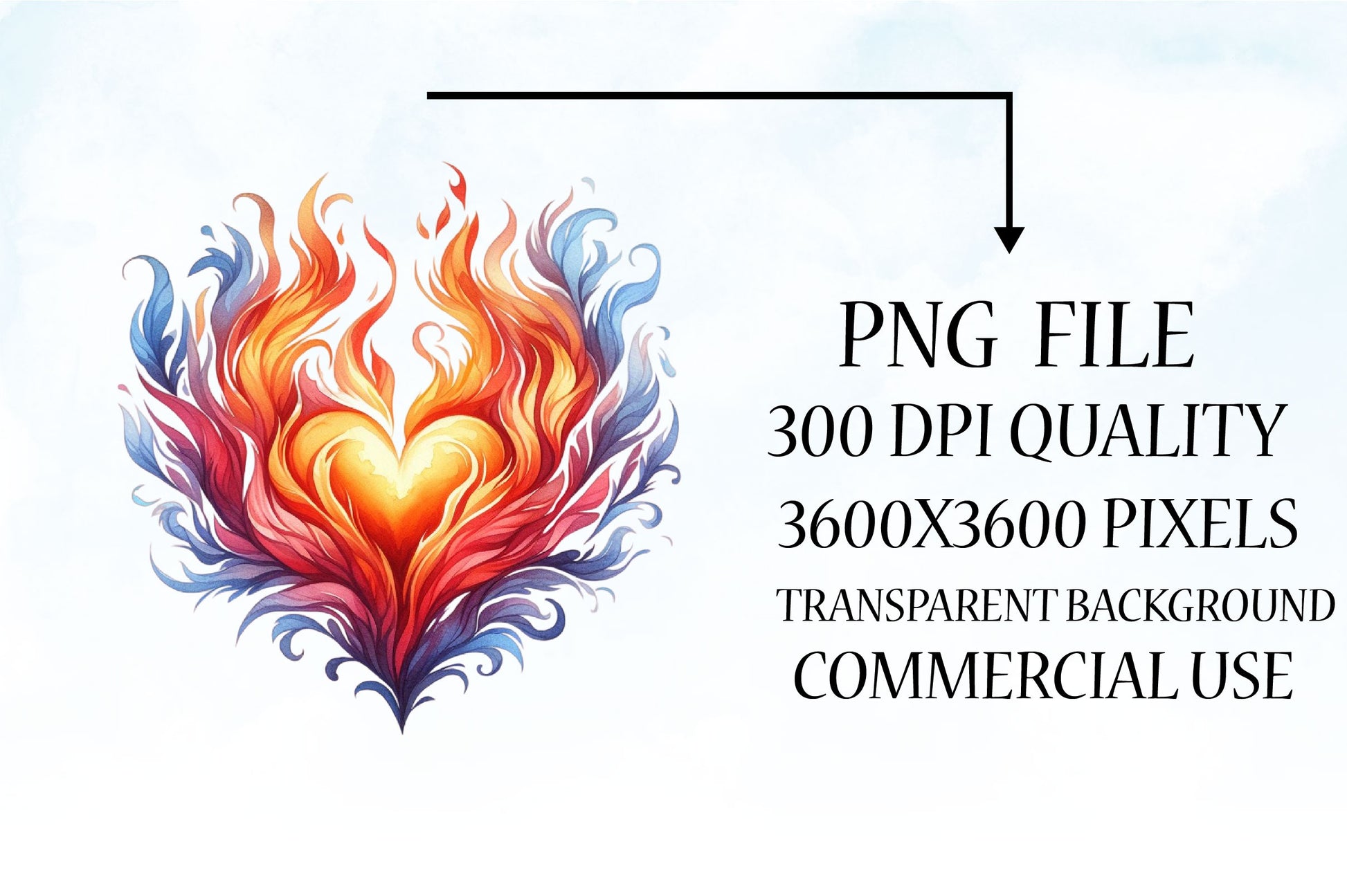 Flaming Heart Clipart Bundle 1 - CraftNest - Digital Crafting and Art