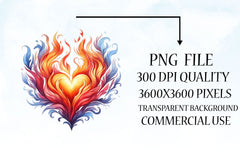 Flaming Heart Clipart Bundle 1 - CraftNest - Digital Crafting and Art