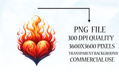 Flaming Heart Clipart Bundle 8 - CraftNest - Digital Crafting and Art