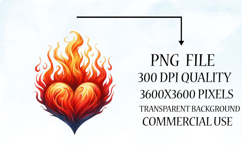 Flaming Heart Clipart Bundle 8 - CraftNest - Digital Crafting and Art