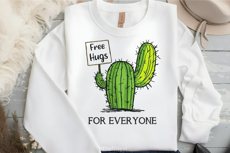 Free Hugs Cactus Clipart Bundle - CraftNest - Digital Crafting and Art