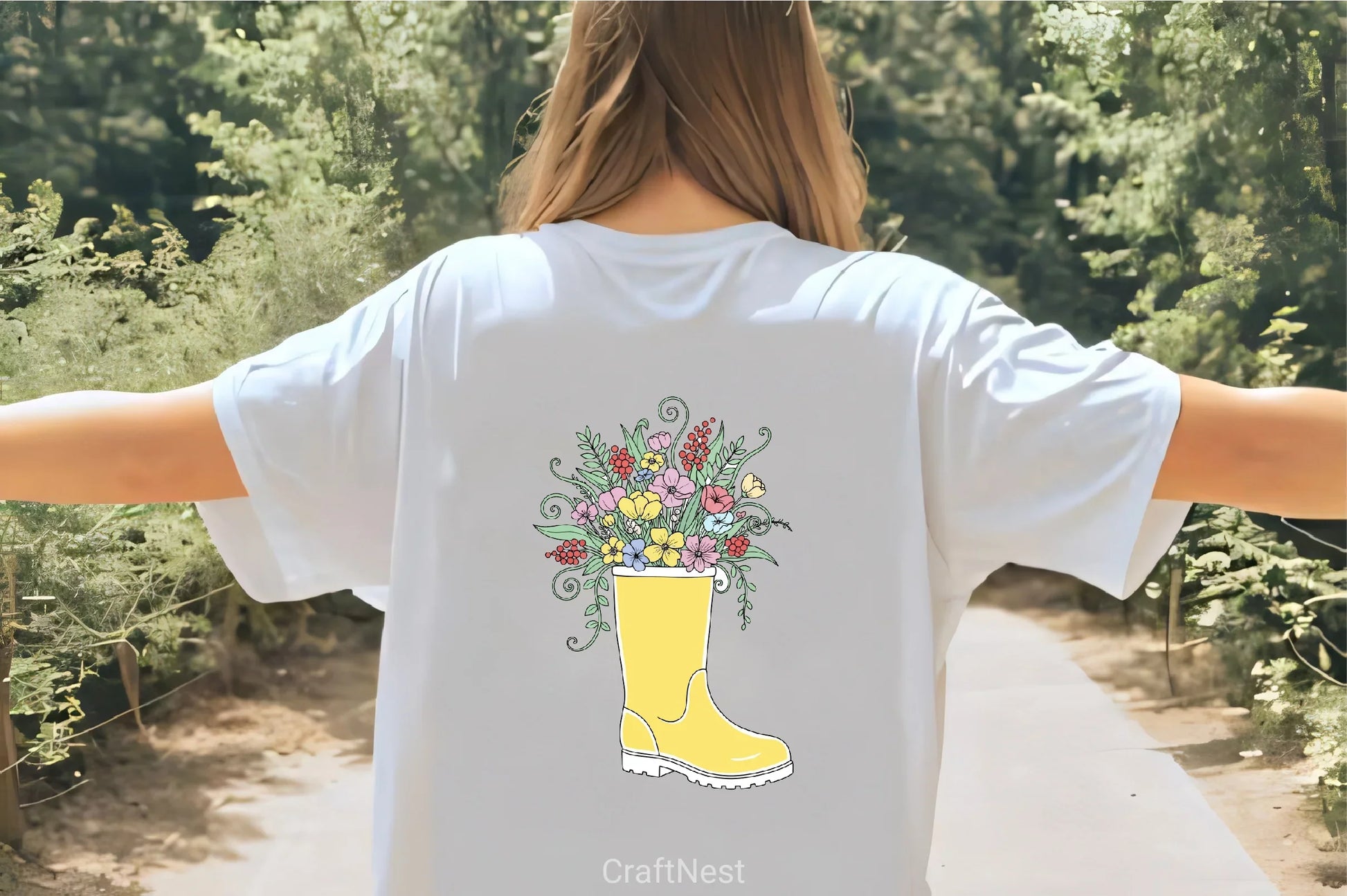 Yellow Rain Boots with Spring Flowers Clipart Bundle 8 - CraftNest - Digital Crafting and Art