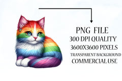 Rainbow Animals Clipart Set 6 - CraftNest - Digital Crafting and Art