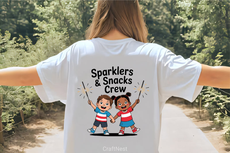 Happy Kids 4th of July Sparklers Clipart Bundle - CraftNest - Digital Crafting and Art
