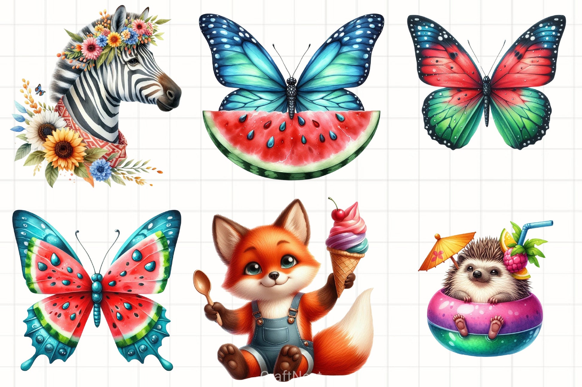 Summer Animals Clipart Bundle - CraftNest - Digital Crafting and Art