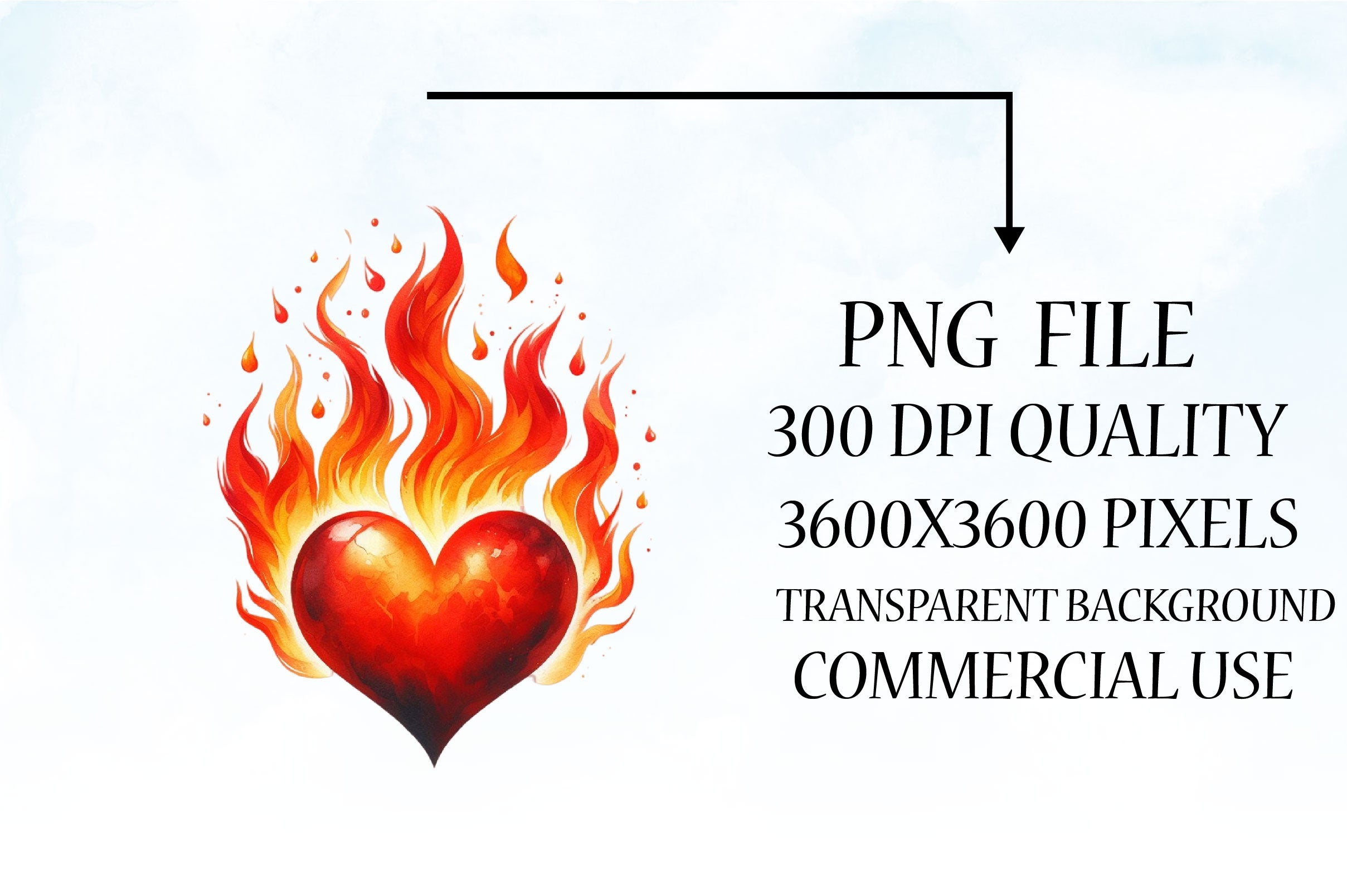 Flaming Heart Clipart Bundle 10 - CraftNest - Digital Crafting and Art