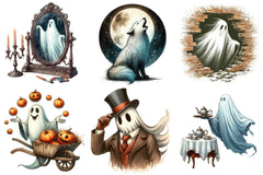 Halloween Ghost Clipart Bundle 12 - CraftNest - Digital Crafting and Art