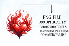 Flaming Heart Clipart Bundle 12 - CraftNest - Digital Crafting and Art