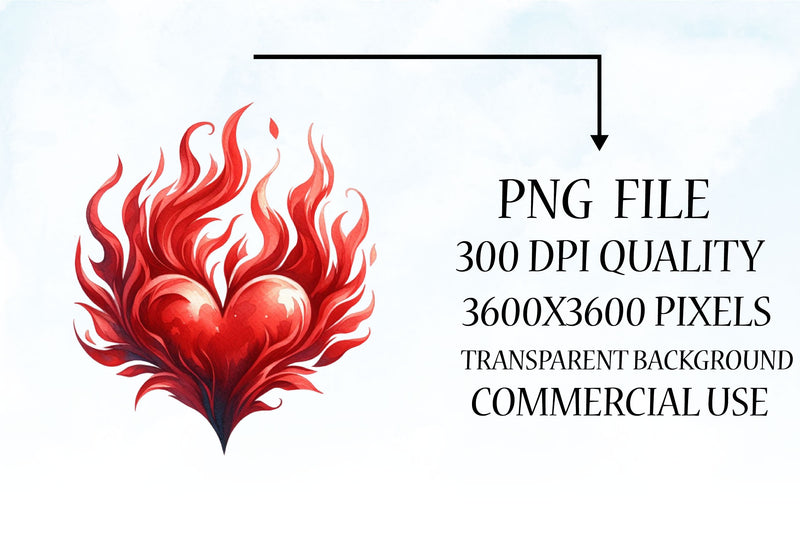 Flaming Heart Clipart Bundle 12 - CraftNest - Digital Crafting and Art
