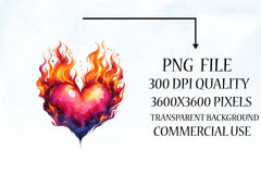 Flaming Heart Clipart Bundle 9 - CraftNest - Digital Crafting and Art