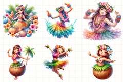 Hula Girl Clipart Bundle 2 - CraftNest - Digital Crafting and Art