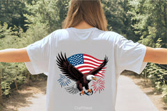 Bald Eagle with Flag & Fireworks Clipart Bundle - CraftNest - Digital Crafting and Art