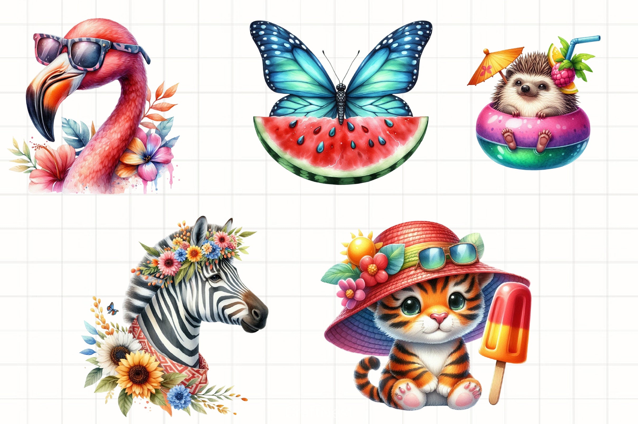 Summer Animals Clipart Bundle - CraftNest - Digital Crafting and Art