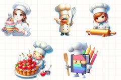 Pastry Chef Clipart Bundle - CraftNest - Digital Crafting and Art