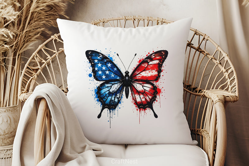 American Flag Butterfly Clipart Bundle - CraftNest - Digital Crafting and Art