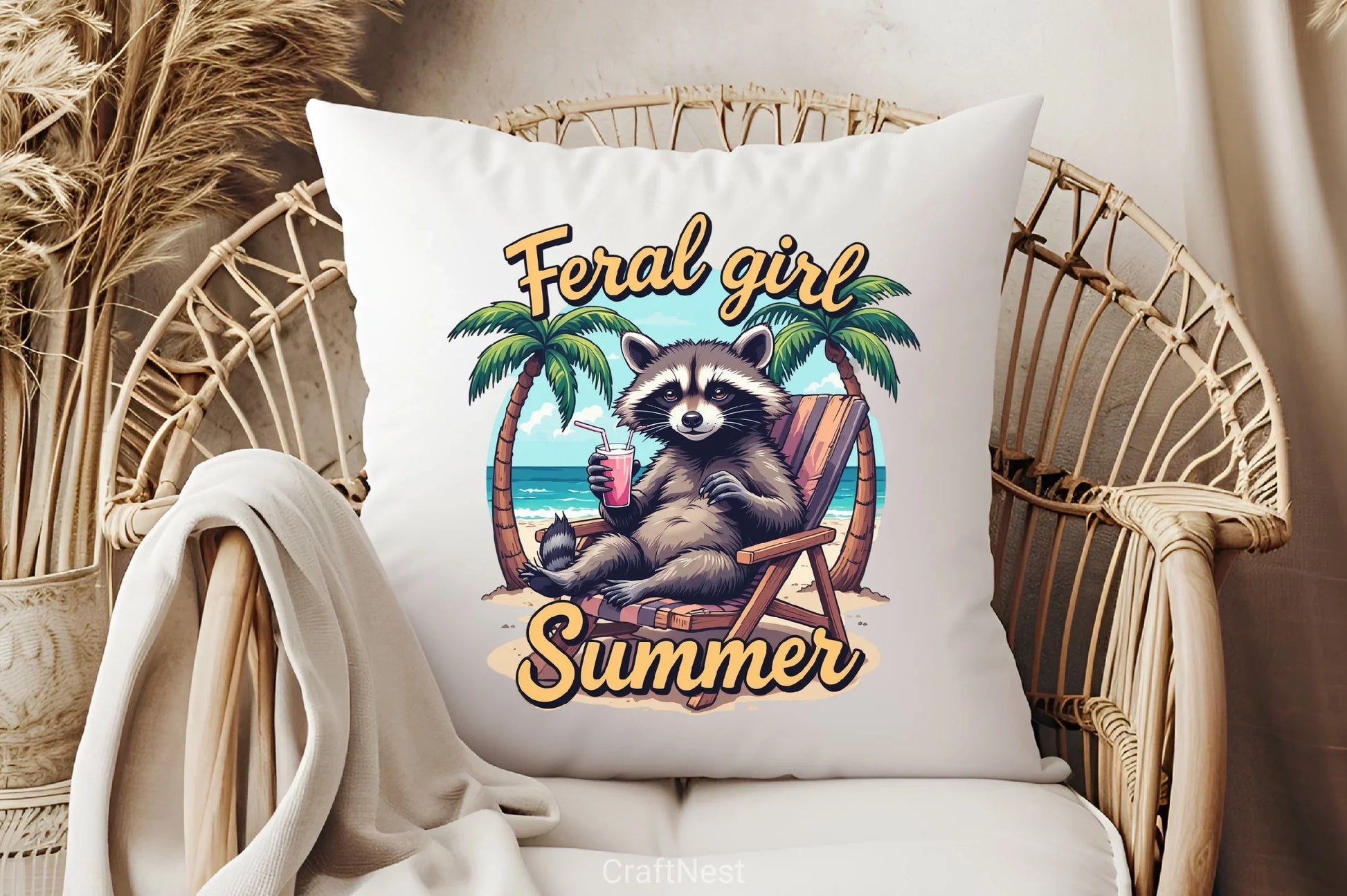 Feral Girl Summer Raccoon Shirt Clipart Bundle 2 - CraftNest - Digital Crafting and Art