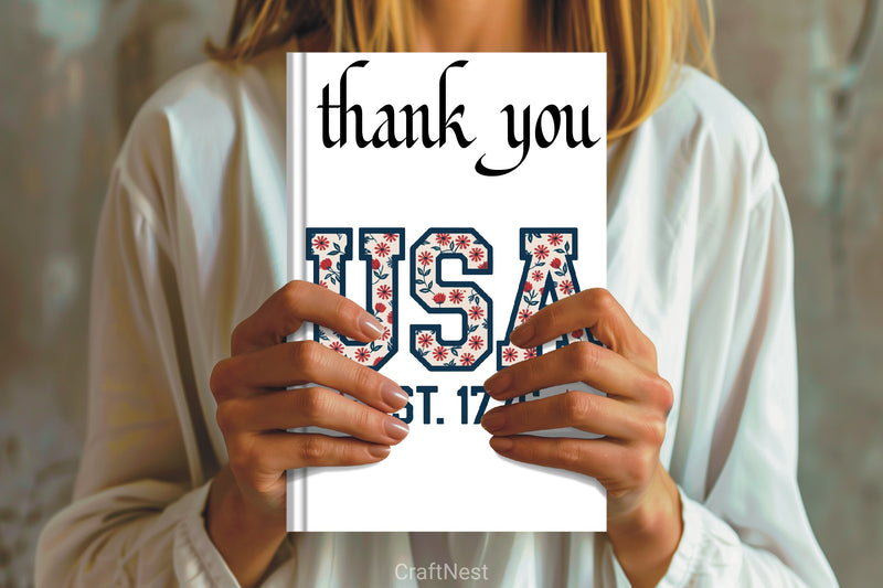 USA Floral Design Patriotic Flag Clipart Bundle - CraftNest - Digital Crafting and Art