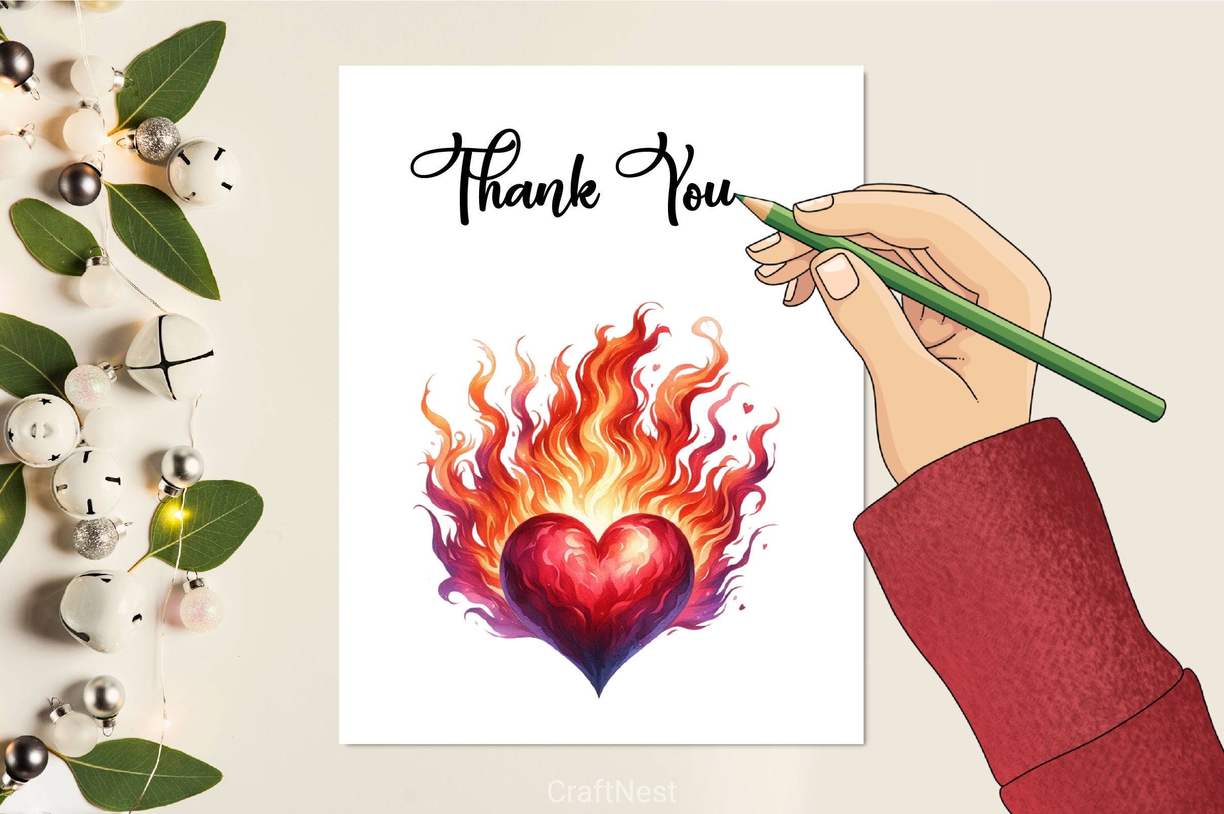 Flaming Heart Clipart Bundle 14 - CraftNest - Digital Crafting and Art