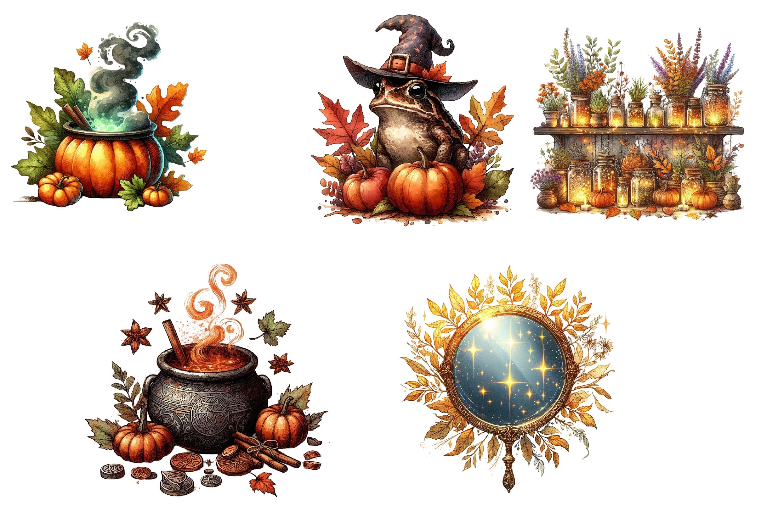 Witch Autumn Clipart Bundle - CraftNest - Digital Crafting and Art