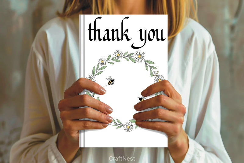 Floral Wreath Bees & Daisies Clipart Bundle - CraftNest - Digital Crafting and Art