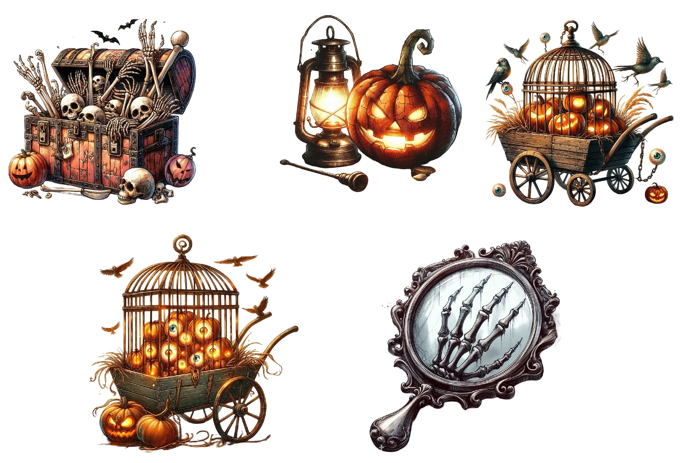 Antique Halloween Clipart Bundle 2 - CraftNest - Digital Crafting and Art