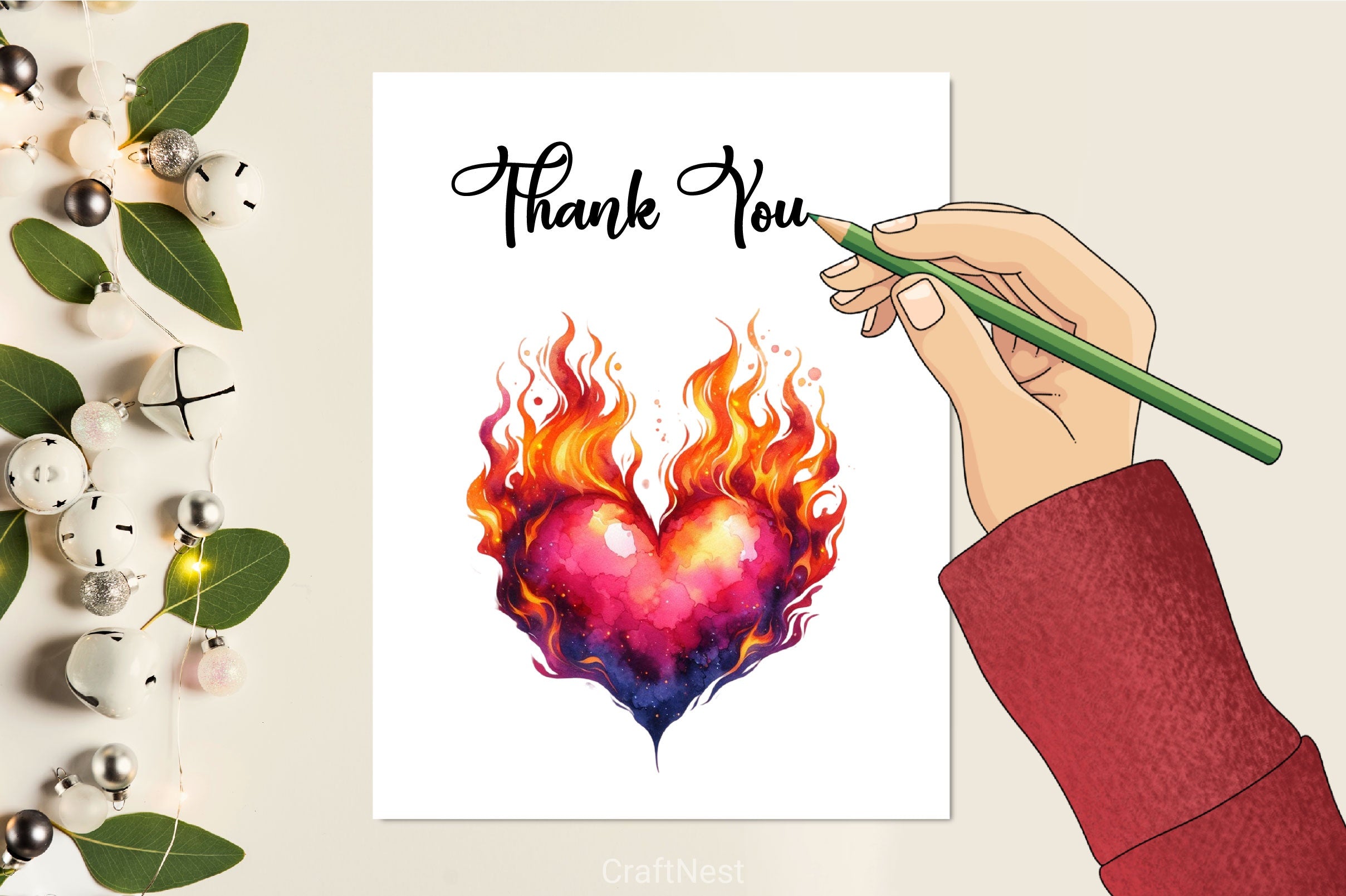 Flaming Heart Clipart Bundle 9 - CraftNest - Digital Crafting and Art