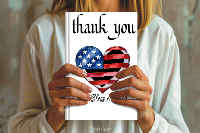 American Flag Heart Clipart Bundle - CraftNest - Digital Crafting and Art