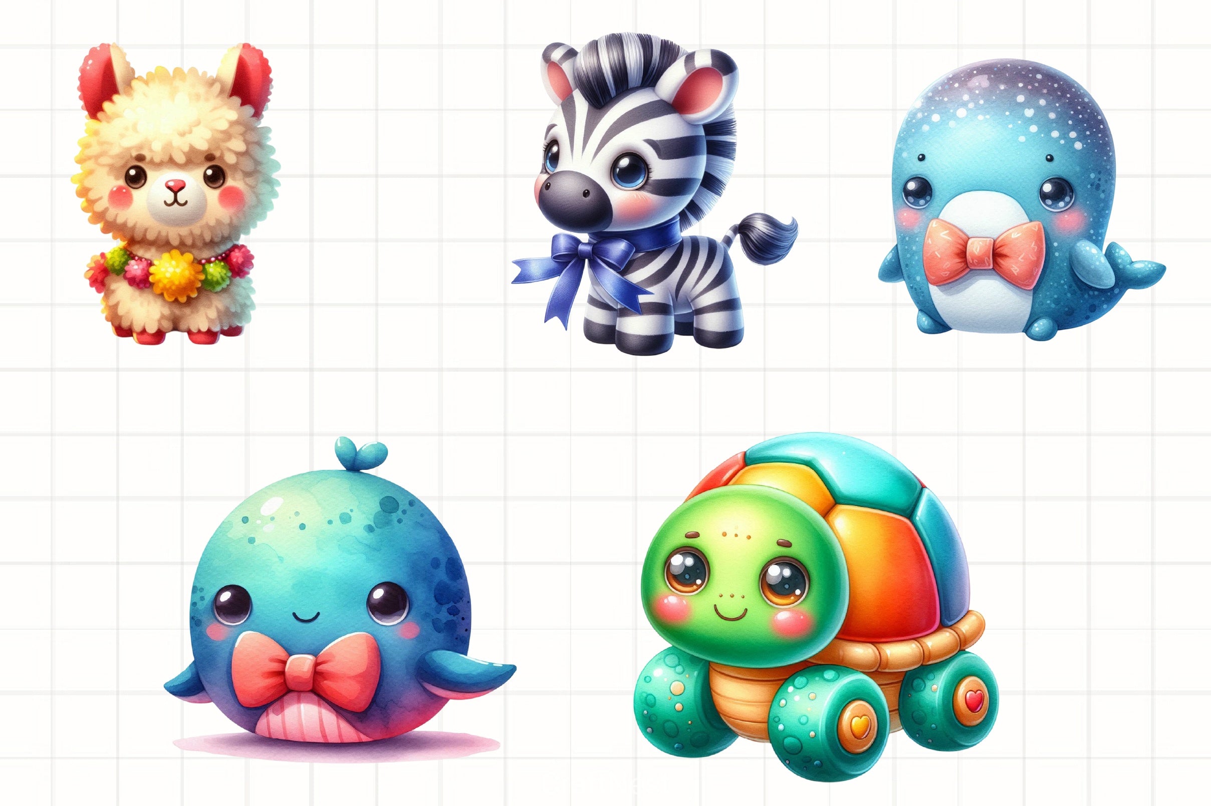 Cute Toy Animals Clipart Bundle - CraftNest - Digital Crafting and Art