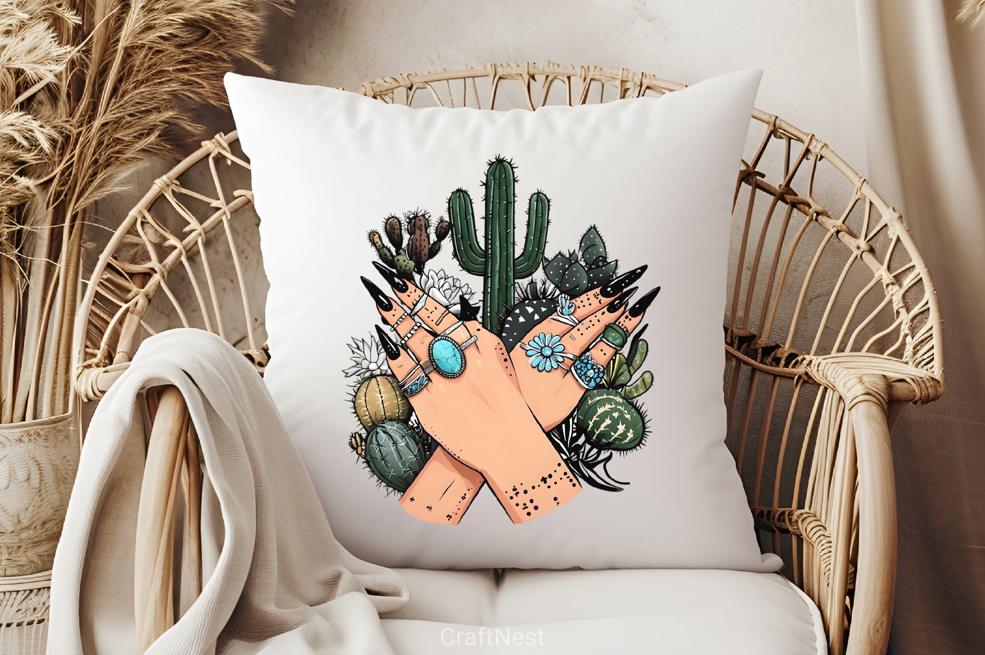 Boho Cactus Succulent Clipart Bundle - CraftNest - Digital Crafting and Art