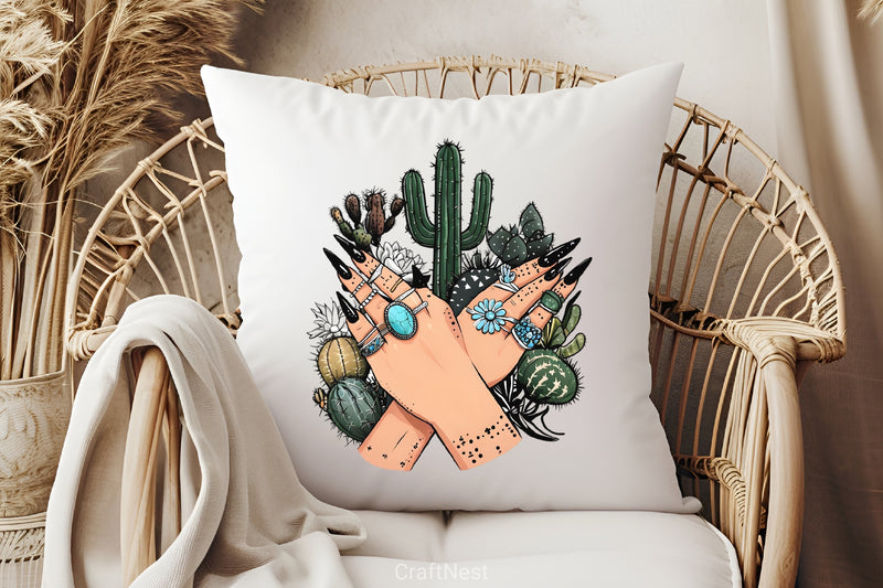 Boho Cactus Succulent Clipart Bundle - CraftNest - Digital Crafting and Art